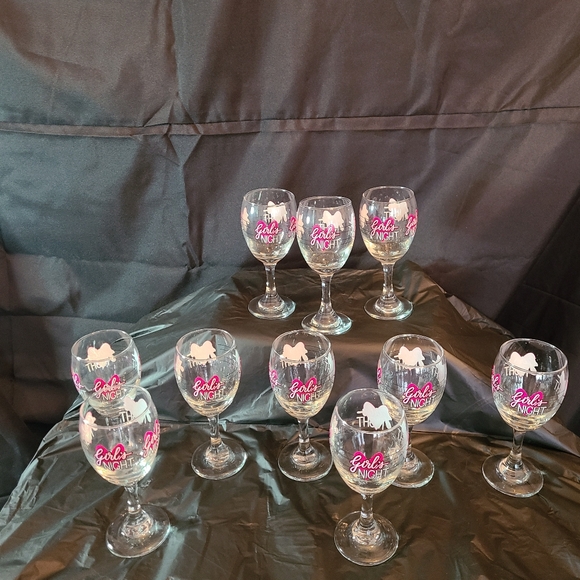 Set of 10  Girls Night Wine Glasses.  Will Add Girls Night  Banners - Picture 7 of 7